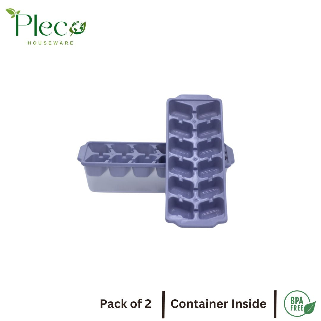 Ice Cube Tray with Storage Box – Pack of 2 - Pleco Houseware