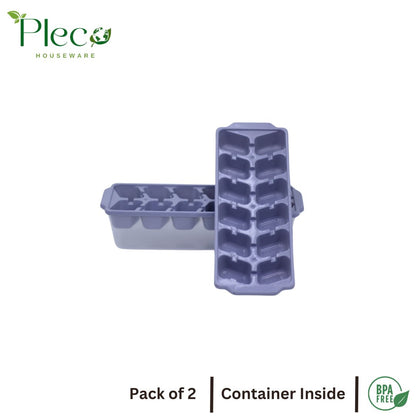 Ice Cube Tray with Storage Box – Pack of 2 - Pleco Houseware