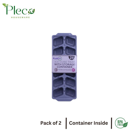 Ice Cube Tray with Storage Box – Pack of 2 - Pleco Houseware