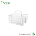 Caddy Basket – 3 Compartment Plastic Storage Tote Organizer for Home & Baby Use - Pleco Houseware