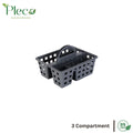 Caddy Basket – 3 Compartment Plastic Storage Tote Organizer for Home & Baby Use - Pleco Houseware