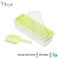 Ice Cube Tray Set with Lid & Bin – 33 Grid + Scoop & Popsicle Molds - Pleco Houseware