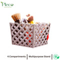 Multipurpose Square Stand | Makeup Holder Organizer 4 Section - Pleco Houseware