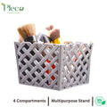 Multipurpose Square Stand | Makeup Holder Organizer 4 Section - Pleco Houseware
