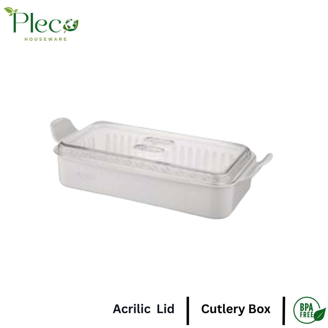 Cutlery Box With Lid | Cutlery Tray - Pleco Houseware