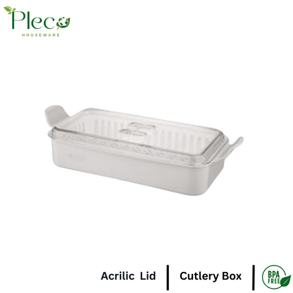 Cutlery Box With Lid | Cutlery Tray - Pleco Houseware