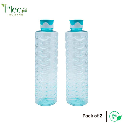 Fridge Water Bottle 2-Piece Set – 1200ml Each | Unbreakable Food Grade PET Plastic | Jumbo Series - Pleco Houseware