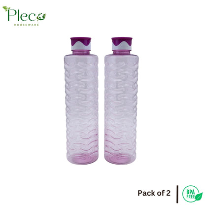 Fridge Water Bottle 2-Piece Set – 1200ml Each | Unbreakable Food Grade PET Plastic | Jumbo Series - Pleco Houseware