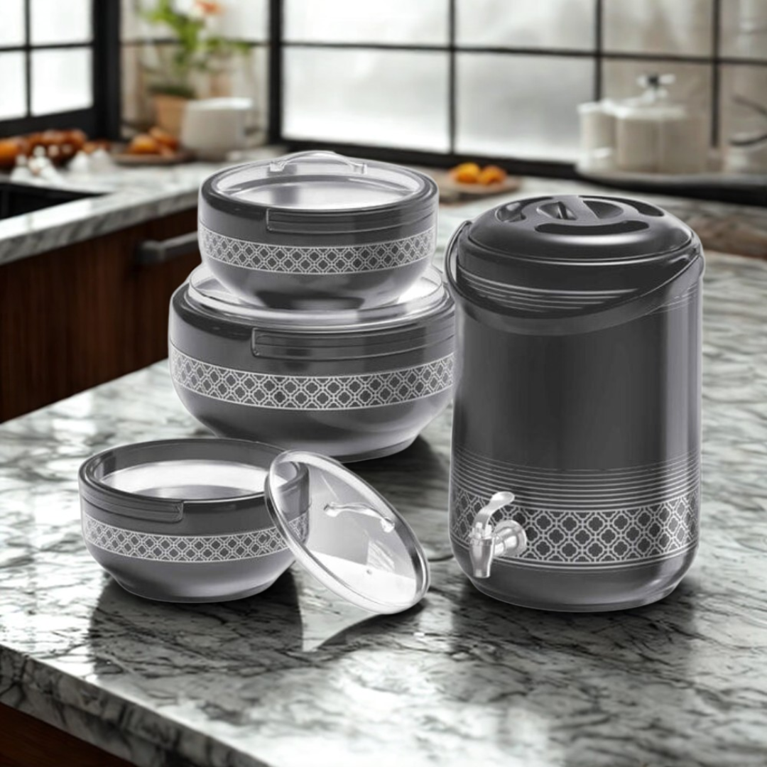 4 Pcs GIFT PACK Brighton 3 Hot Pot Set +1 piece Water Cooler 9 Litre in Gift Packing