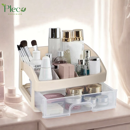 Multi-purpose Organizer with Drawers | Transparent Desk Storage Box | Makeup Organizer | Stationery Holder for Home, School & Office