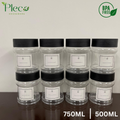 Airtight Spice & Grocery Jar Set | 2/3/4/6/8 Pcs Transparent Food Grade Containers | Kitchen Storage Canisters for Spices, Snacks, Pulses & Dry Food | With Label Stickers - Pleco Houseware