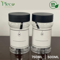 Airtight Spice & Grocery Jar Set | 2/3/4/6/8 Pcs Transparent Food Grade Containers | Kitchen Storage Canisters for Spices, Snacks, Pulses & Dry Food | With Label Stickers - Pleco Houseware