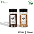 Airtight Spice & Grocery Jar Set | 2/3/4/6/8 Pcs Transparent Food Grade Containers | Kitchen Storage Canisters for Spices, Snacks, Pulses & Dry Food | With Label Stickers - Pleco Houseware