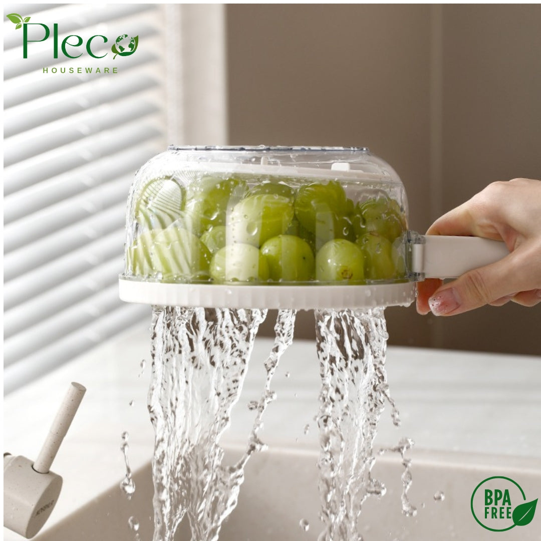 Multifunctional Folding Drain Basket – Double-Layer Kitchen Colander with Handle - Pleco Houseware