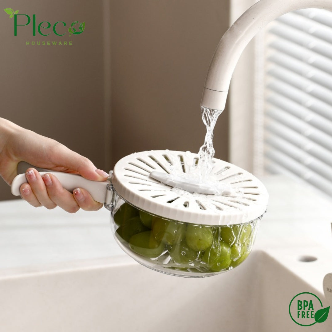 Multifunctional Folding Drain Basket – Double-Layer Kitchen Colander with Handle - Pleco Houseware