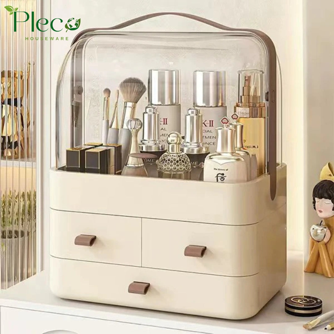 3-Drawer Portable Cosmetic Storage Box – Waterproof & Dustproof Makeup Organizer - Pleco Houseware