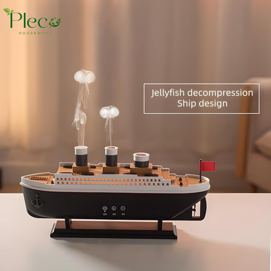 Titanic Steam Ship Design Humidifier & Aroma Diffuser | Ultrasonic Mist with Multi-Color LED | 250ml