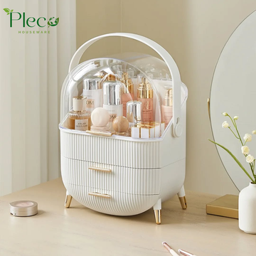 Large Cosmetic & Jewelry Storage Box White