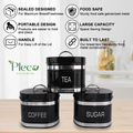 4 Pcs Metal Kitchen Bread Box & Canister Jar Set – Luxury Countertop Storage - Pleco Houseware