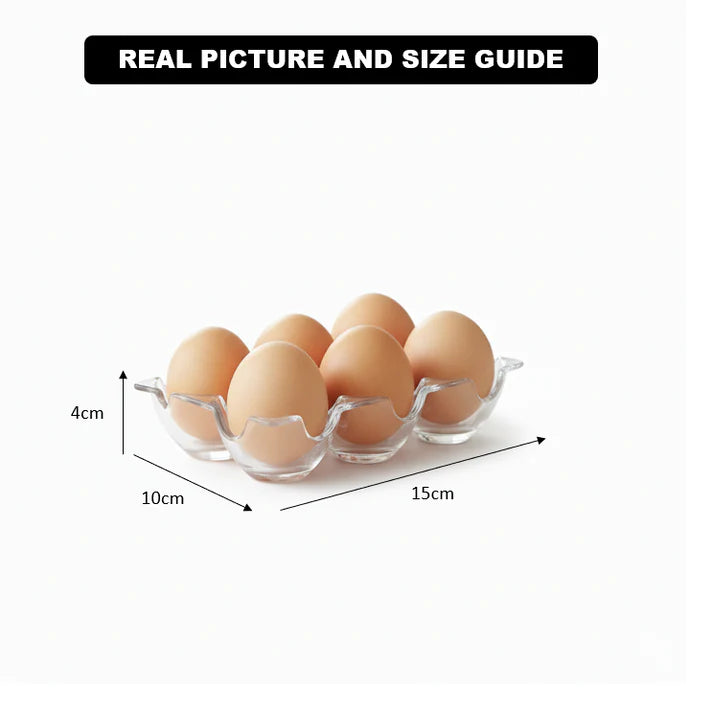 Acrylic 6‑Grid Egg Storage Box - Pleco Houseware