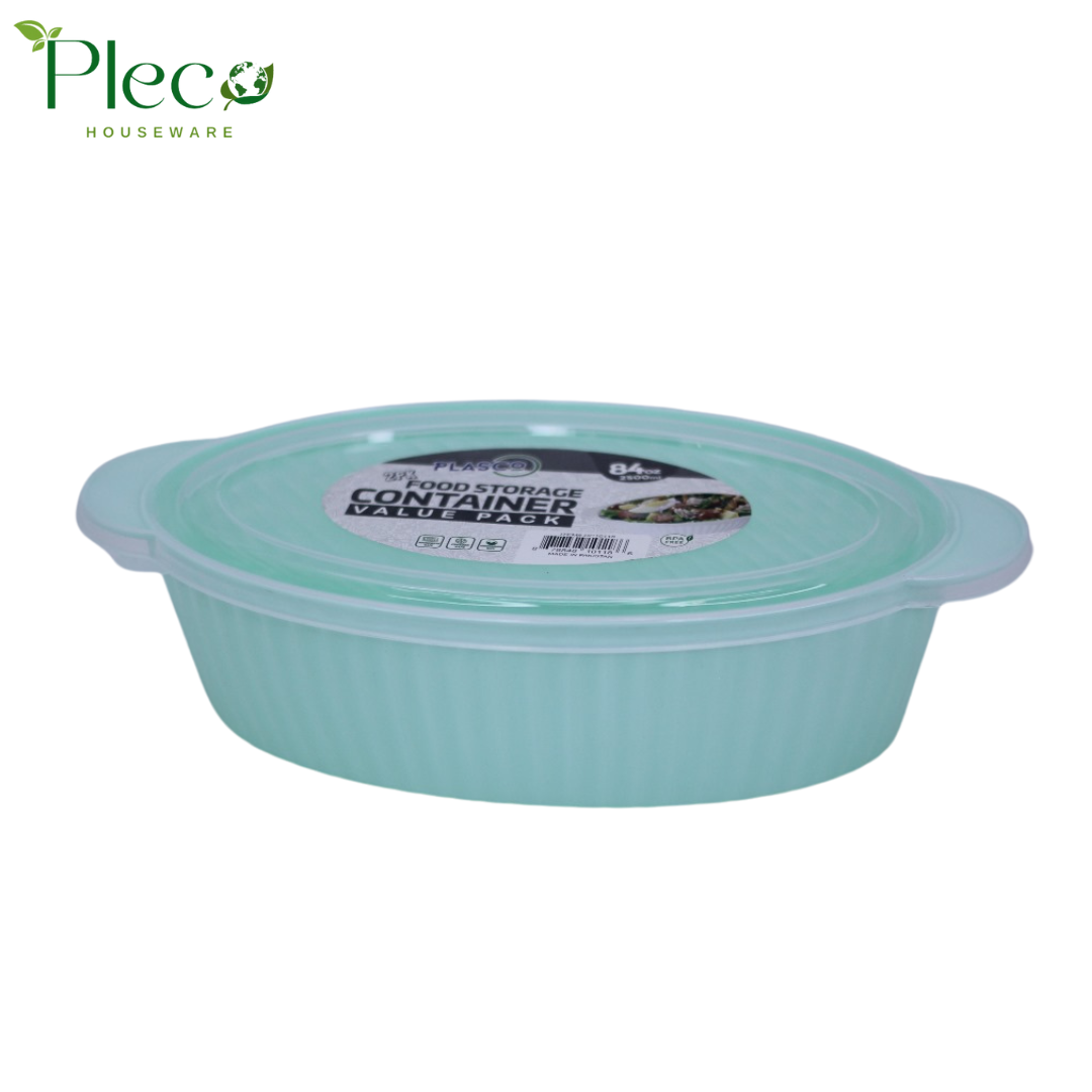 Oval Food Storage Container | 2500ml 2 in 1 Bowl Set With Lid