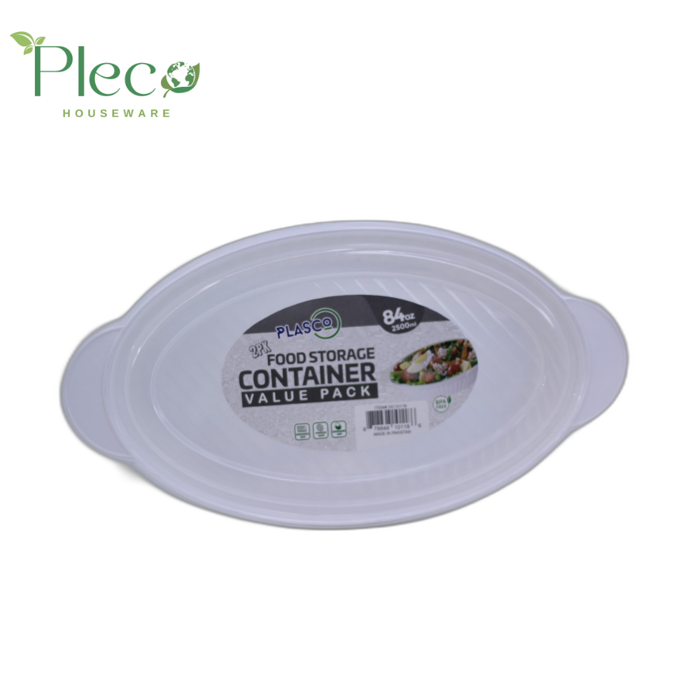Oval Food Storage Container | 2500ml 2 in 1 Bowl Set With Lid