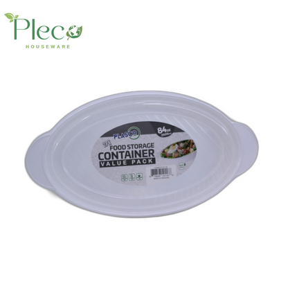 Oval Food Storage Container | 2500ml 2 in 1 Bowl Set With Lid - Pleco Houseware