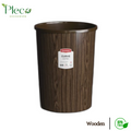 Wooden Style Curve Dustbin | 18L - Pleco Houseware