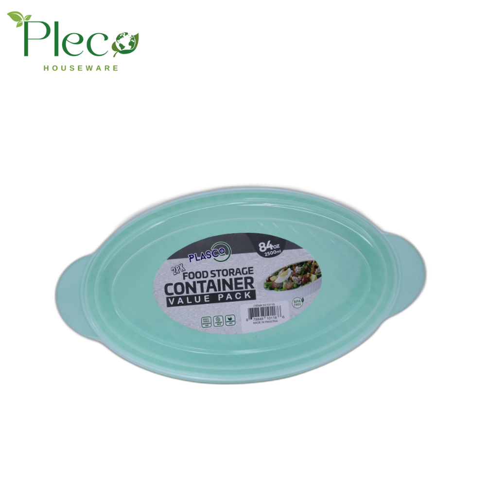 Oval Food Storage Container | 2500ml 2 in 1 Bowl Set With Lid