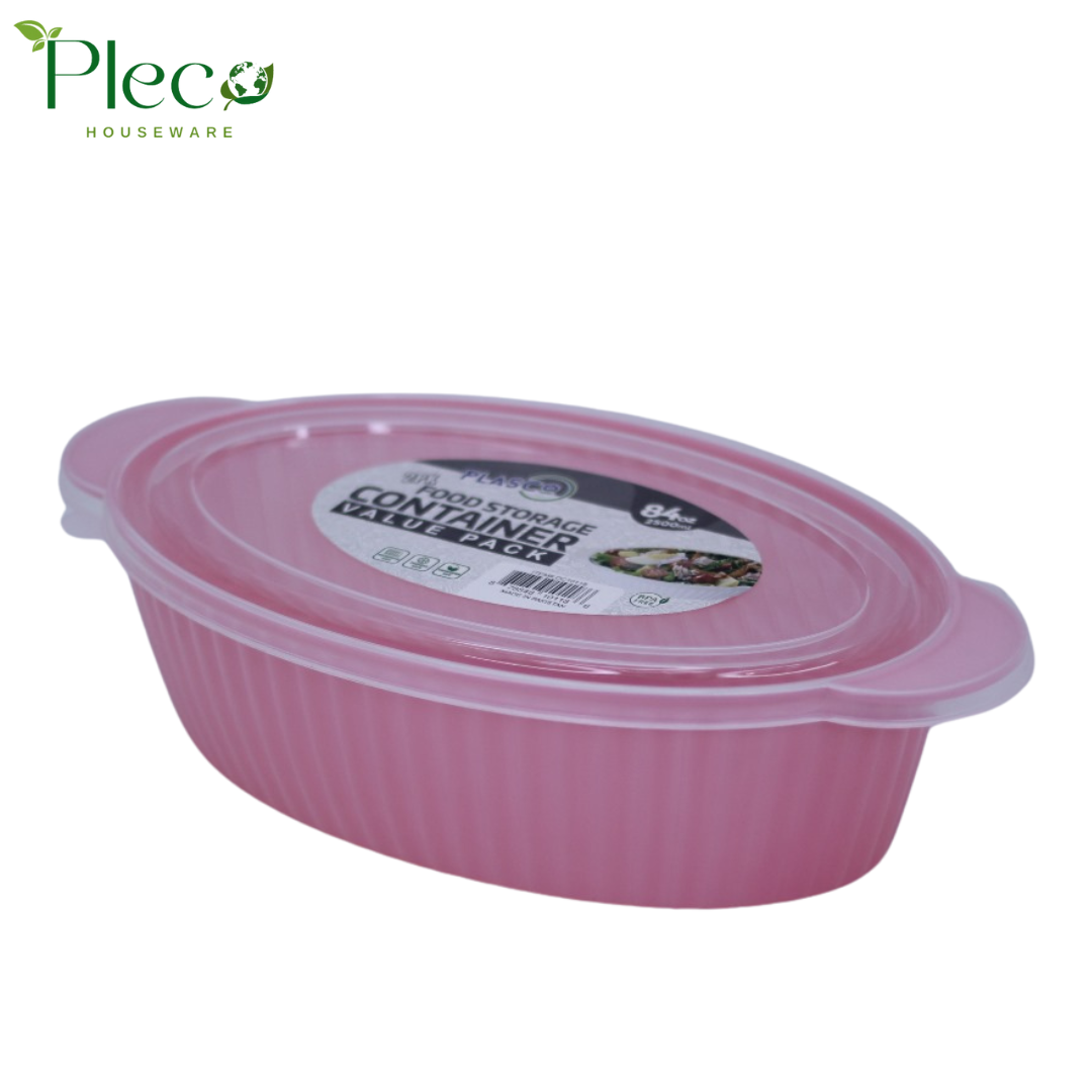 Oval Food Storage Container | 2500ml 2 in 1 Bowl Set With Lid