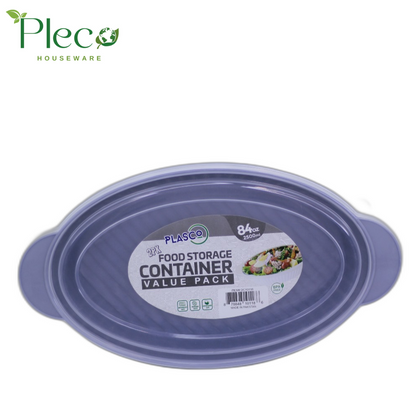 Oval Food Storage Container | 2500ml 2 in 1 Bowl Set With Lid - Pleco Houseware