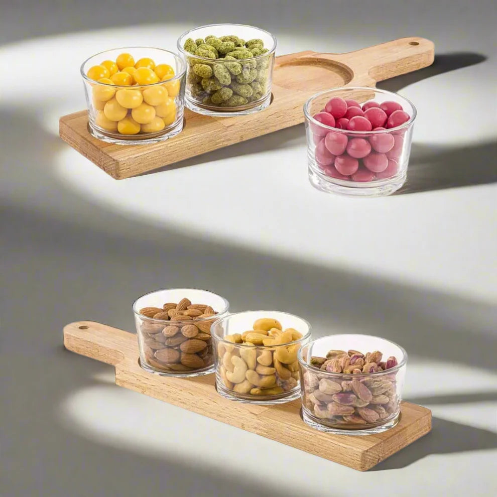 Snack & Serve Glass Trio Set by Limon (39) - Pleco Houseware