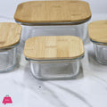 Square Glass Storage Containers Bamboo Lid - Pleco Houseware