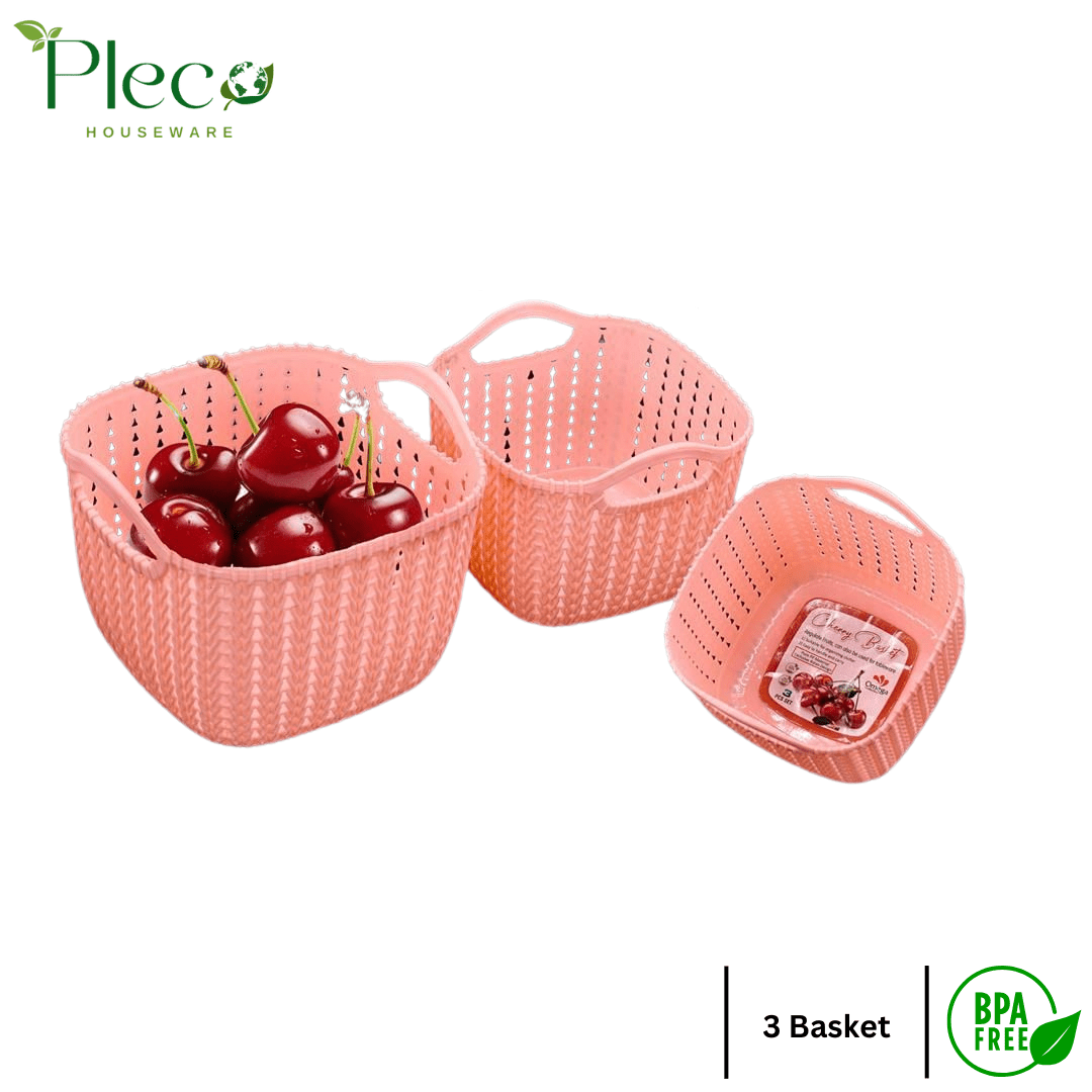 Basket | Grace basket | Cherry Basket | Vanity Storage Organizer Basket - Pleco Houseware