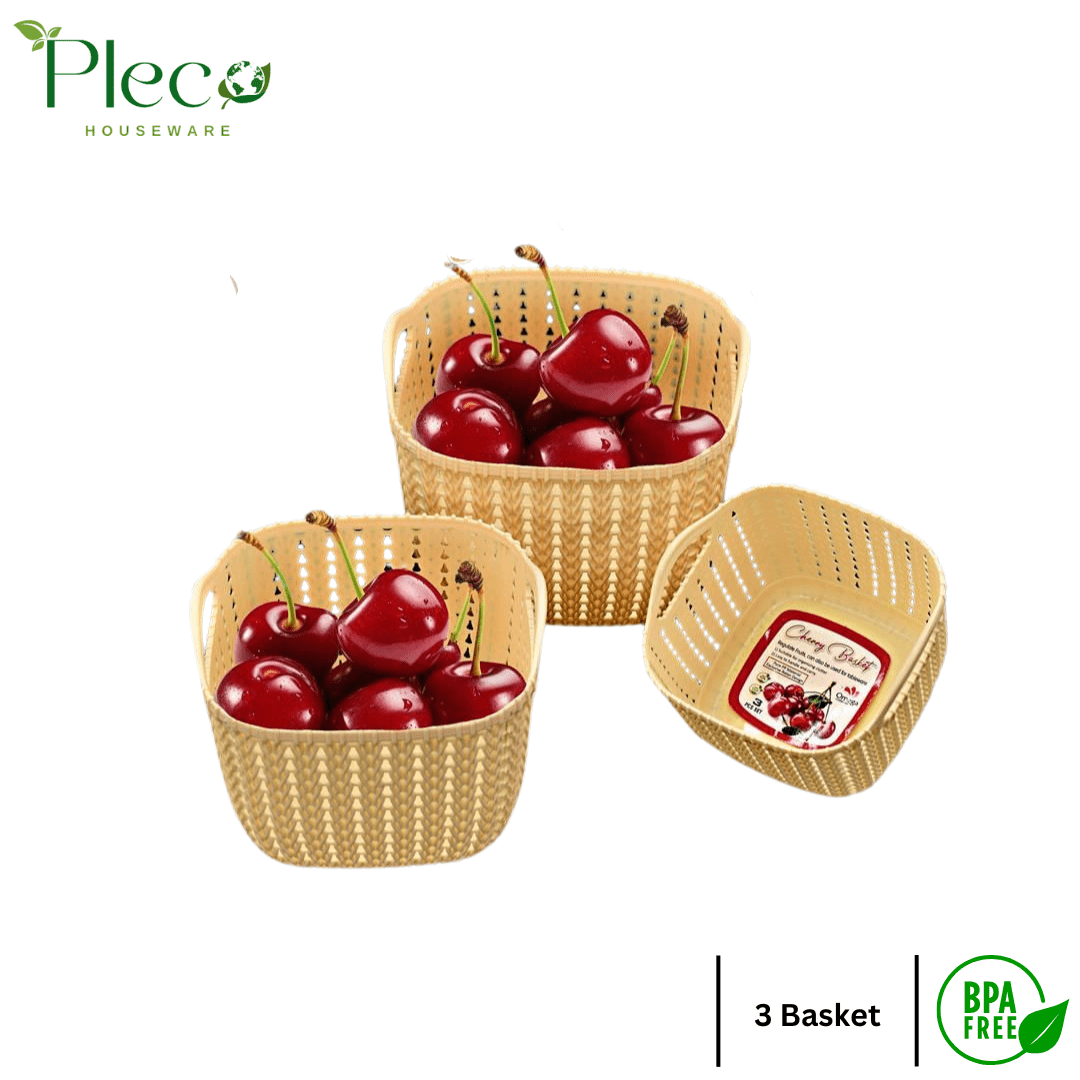 Basket | Grace basket | Cherry Basket | Vanity Storage Organizer Basket - Pleco Houseware