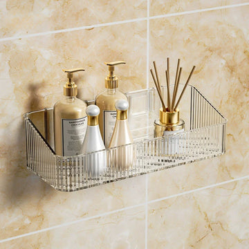 CORNER WALL-MOUNTED COSMETIC RACK – NO-DRILL BATHROOM ORGANIZER FOR ACCESSORIES