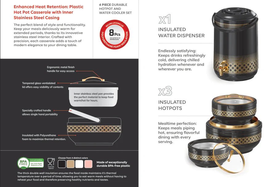 Brighton Hotpot Gold Gift Pack | Black - Pleco Houseware