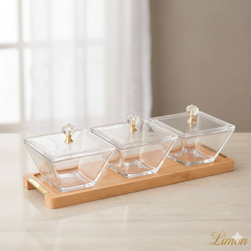 Classic Trio Glass Snack Server Rack - Pleco Houseware