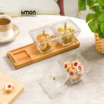 Classic Trio Glass Snack Server Rack - Pleco Houseware