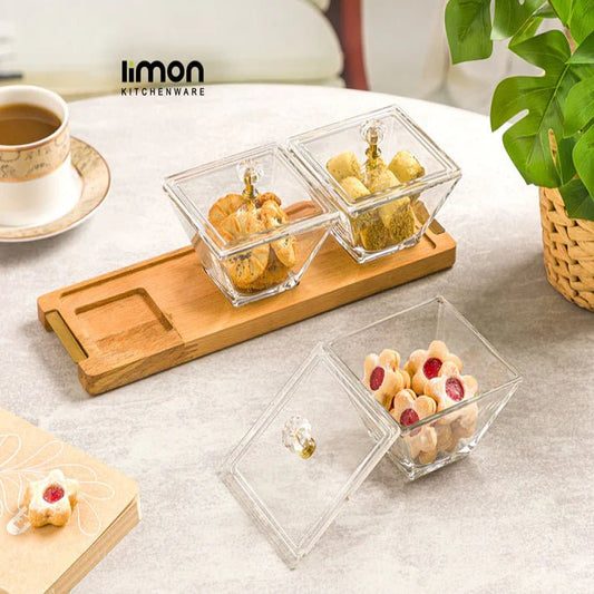 Classic Trio Glass Snack Server Rack - Pleco Houseware