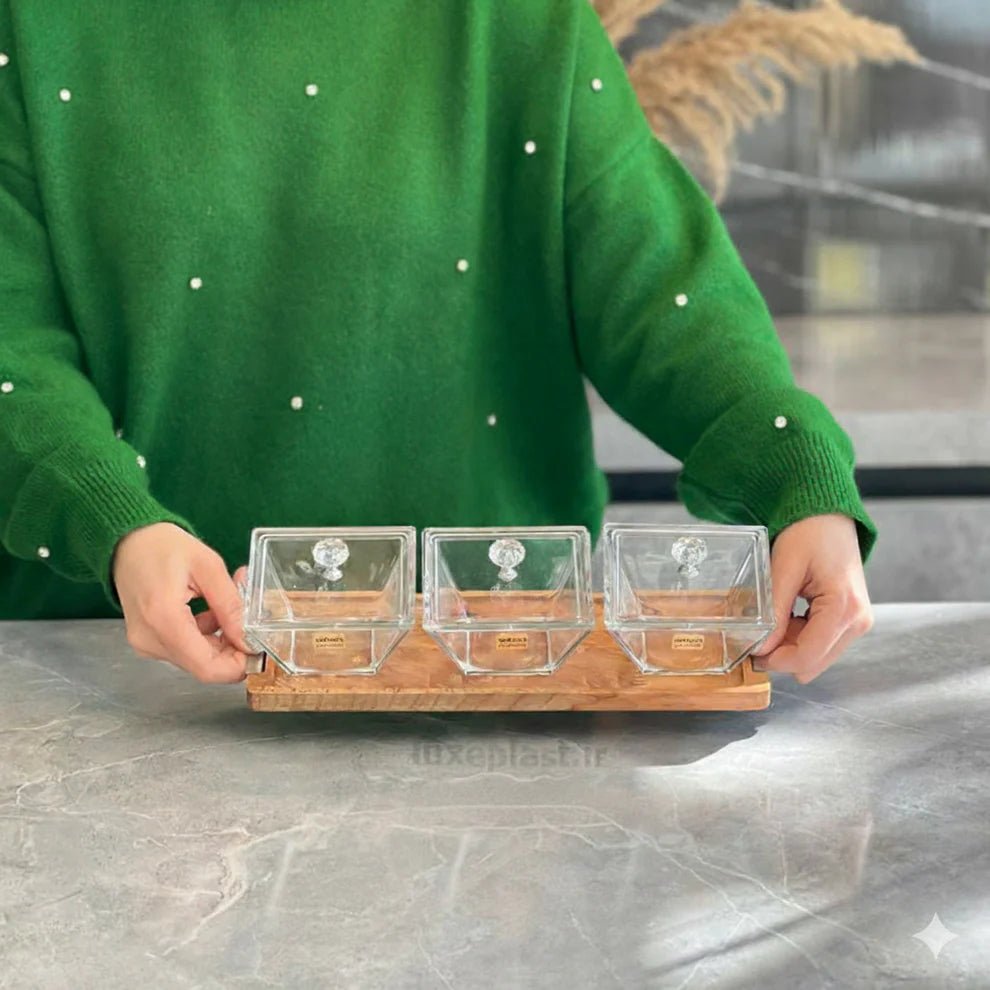 Classic Trio Glass Snack Server Rack - Pleco Houseware
