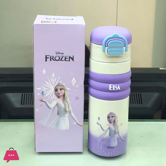 Disney Frozen Elsa Comfy Grip Premium Thermos Bottle – 520ML - Pleco Houseware