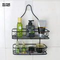 DOUBLE-LAYER DURABLE BATHROOM RACK Black