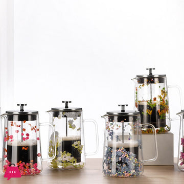 Double Wall French Press Glass Teapot
