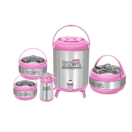 Dynasty Sigma 5 - Piece Insulated Hotpot Set with Water Cooler and Thermos Flask - Pleco Houseware