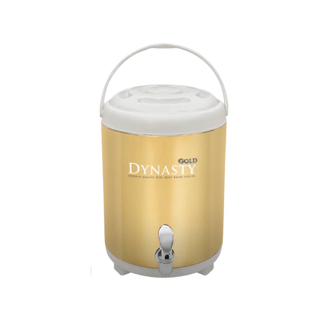 Dynasty White and Gold Hotpot Set with Water Cooler – 4 Piece Insulated Food Warmer Collection - Pleco Houseware