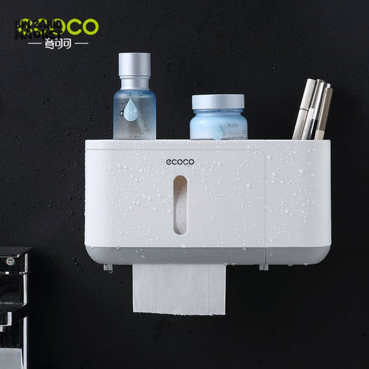 ECOCO WALL-MOUNTED TISSUE BOX – DUSTPROOF BATHROOM HOLDER