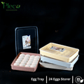 Egg Storage Tray | Egg Container for Refrigerator - 24 Egg Holder with Lid - Pleco Houseware
