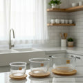 Fluted Airtight Glass Bowls Set - Pleco Houseware