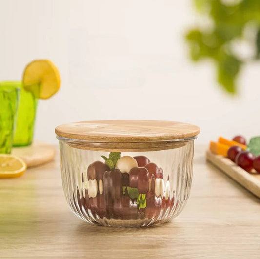 Fluted Airtight Glass Bowls Set - Pleco Houseware